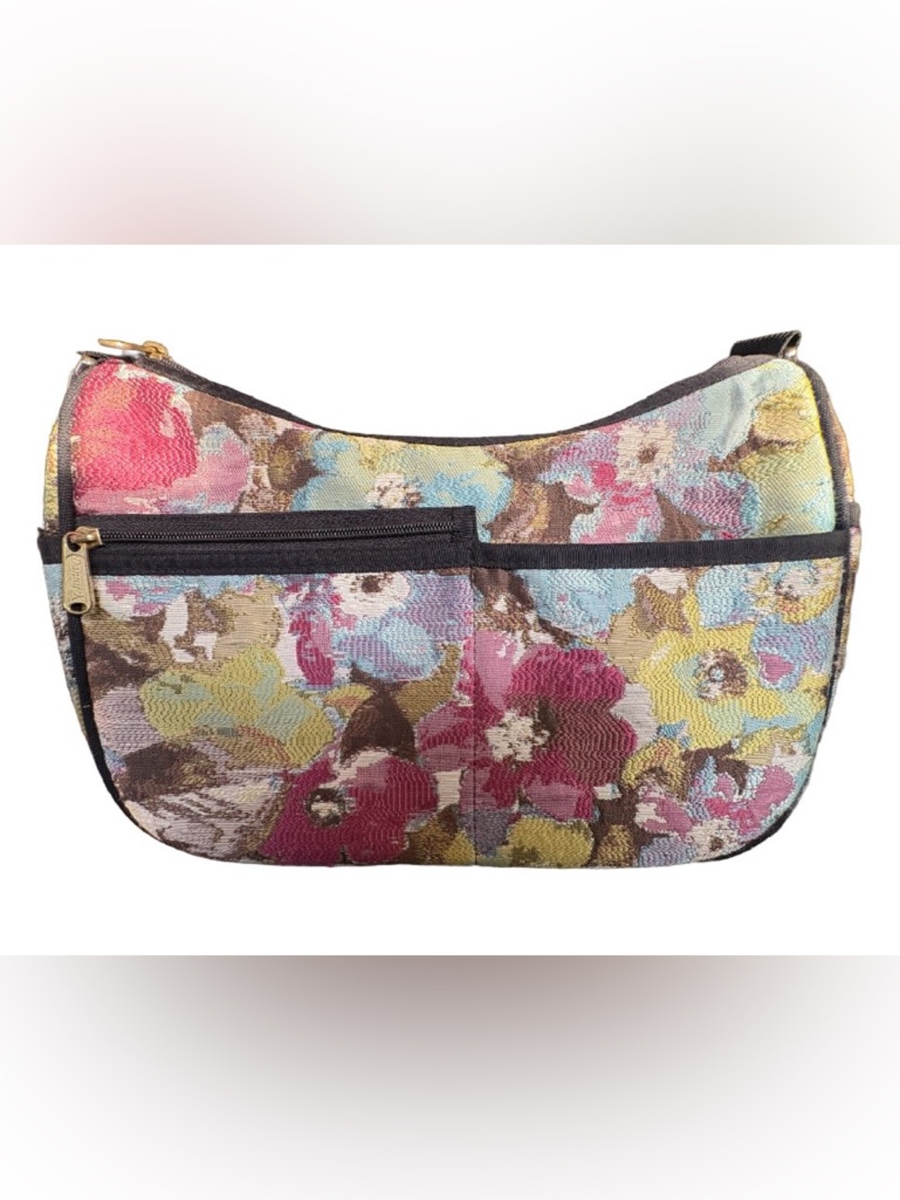 Danny K. Hampton Floral Tapestry Hobo Bag in Pink, Blue and Yellow